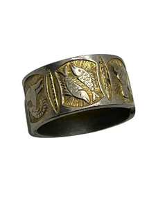 Anillo Zodiaco Astrología Dos Tonos Tono Oro y Plata Puros Talla 6.5 De Colección - Imagen 1 de 18