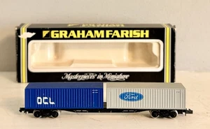 Graham Farish Spur N Containerwagen Freightliner Drehgestell Flats verpackt *Lot 2* - Bild 1 von 2