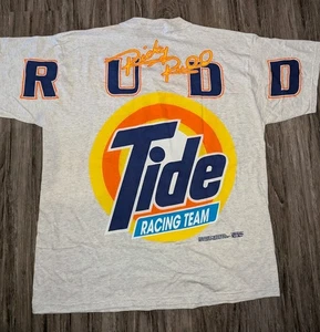 T-shirt vintage Ricky Rudd Tide Racing #10 Nascar AOP uomo taglia 2XL etichetta Tultex - Foto 1 di 15