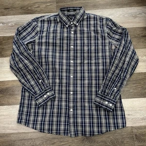 Nordstrom Button Down Dress Shirt Mens Sz XL Trim Fit Plaid Cotton *SEE* - Picture 1 of 8