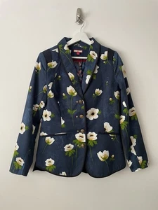 Blazer floreale blu navy Joe Browns taglia 12 - Foto 1 di 7
