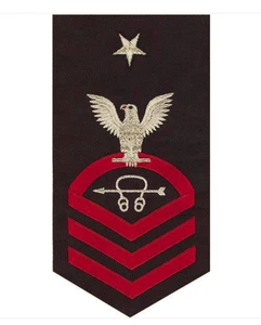Vanguard NAVY E8 MALE RATING BADGE: SONAR TECHNICIAN - SEAWORTHY RED ON BLUE - Picture 1 of 2