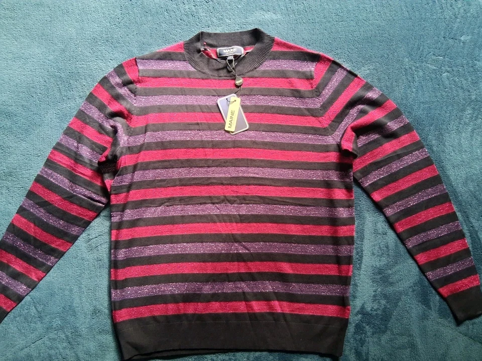 Ladies Maine New England Metallic Stripe Jumper, Size 16, BNWT - Image 1 of 4