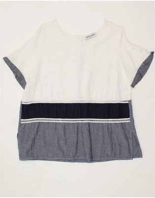 Blusa Top Mujer PIERRE CARDIN UK 18 XL Blanco Bloque de Color Viscosa AN14 Foto 1 de 3