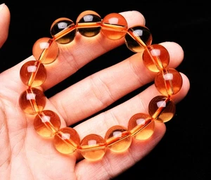 Brazalete Brazalete Cristal Piedras Preciosas Cristal Citrino Amarillo Natural 14mm AAA - Imagen 1 de 6