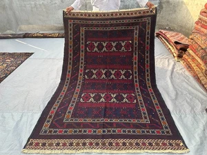 4'8 x 7 ft Vintage Afghan Hand Woven Kilim Rug Maldari Tribal Wool Area Carpet - Picture 1 of 10