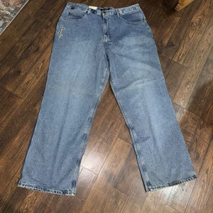 Vintage Sean John Jeans 38 blau Baggy Wide Leg Hip Hop Rap Skater Hammer Loop Y2K - Bild 1 von 10