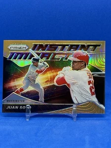 2020 Panini Prizm Instant Impact Neon Orange Prizm #90/100 Juan Soto #II-7 - Bild 1 von 3