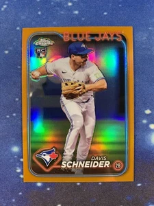 2024 Topps Chrome #290 Davis Schneider Orange Refractor/25 Rookie RC - Imagen 1 de 2