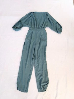 Fashion Nova Green Romper Size Small Long Legs Half Sleeve - Image 1 of 4