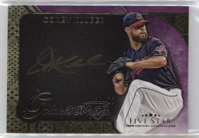 2017 Topps Five Star Golden Graphs Purple /25 Corey Kluber #GG-CK Auto - Image 1 of 2