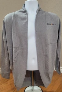 OGIO Cardigan Womens XS/TP Gray Open Long Sleeve Work Office Sunpower Logo NWOT - Picture 1 of 11