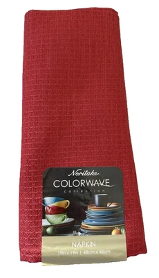 Noritake Colorwave Fabric Napkins Raspberry Red Machine Wash 19x19 Inch Set of - Image 1 of 4