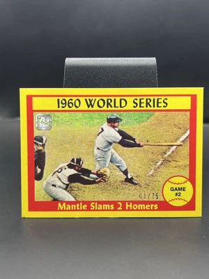 Topps-Mickey Mantle 2021 1960 Topps Slams 2 Homers amarillo paralelo 1/75 Foto 1 de 2
