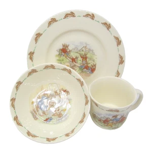 Juego de 3 piezas para niños Royal Doulton Bunnykins 1936 vintage Inglaterra Peter Rabbit - Imagen 1 de 12