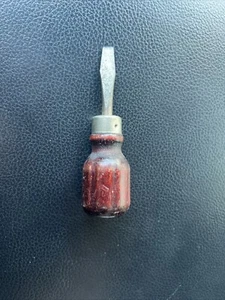 Vintage mahogany Wood Handled Flathead Stubby Screwdriver - Picture 1 of 8