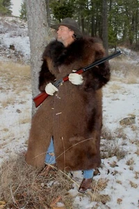 NEW 48" Mens Authentic Buffalo Real Fur Coat 40 XL contains 2 full buffalo robe - Picture 1 of 5