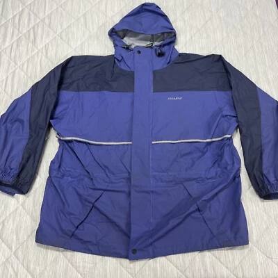 Chaqueta de lluvia vintage Stearns Dry Wear cremallera completa para mujer XL azul con capucha exterior Foto 1 de 4