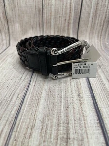 Nuevo Cinturón de Cuero Trenzado Brighton Bonita Talla 32 Nuevo 821199 Negro/Marrón - Imagen 1 de 4
