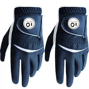 Mens Golf Gloves Left Hand with Ball Marker 2 Pack All Weather Grip Leather AU - Picture 1 of 12