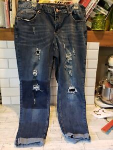 Cato Premium Denim Distressed Blue Jeans Women's Size 18W 