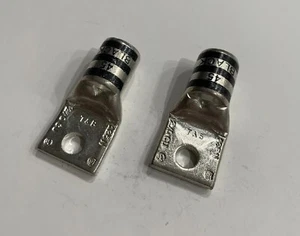2x T&B 54157 Black Die 45 125N OneHole 1/4" inch Copper 2/0 AWG Compression Lug - Picture 1 of 2