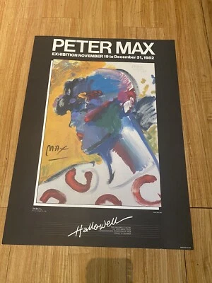 Peter Max, exposição Hallowell (retrato), pôster assinado - Imagem 1 de 4