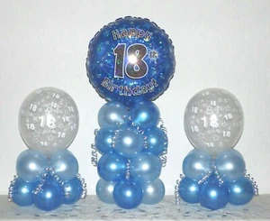 18. GEBURTSTAG 3ER-PACK FOLIENBALLONDISPLAY - TISCHDEKORATION - kein Helium erforderlich - Bild 1 von 1