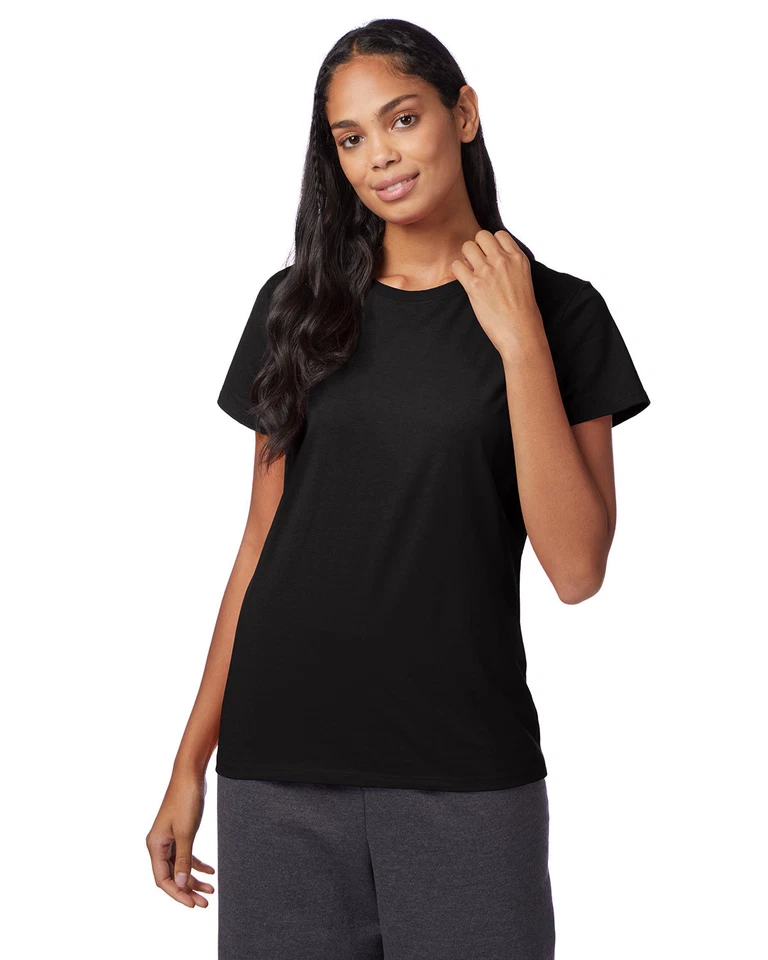 2 Pack Of Hanes Ladies Perfect-T Stylish T Shirt Casual Plain T-Shirt - SL04 - Image 1 of 1