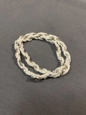 Hollister Калифорния белый со стразами плетеный двойной надежном браслет с переключателем - Изображение 1 из 4