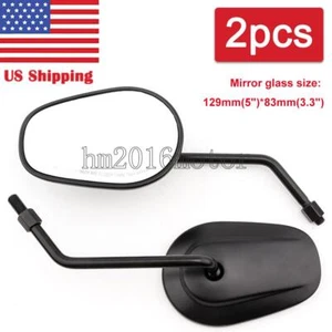 Black Motorcycle Side Mirrors For Honda Shadow Spirit 750 1100 VTX1300 VTX1800 - Picture 1 of 5