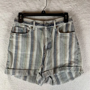 BDG Urban Outfitters Women's High-Rise Multi Striped Cotton Mom Shorts Size 28 - Picture 1 of 10