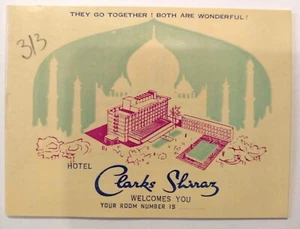 Hotel Clarke Shiraz Agra India Guest Room Booklet Fold Out Map, Taj Mahal - Picture 1 of 6