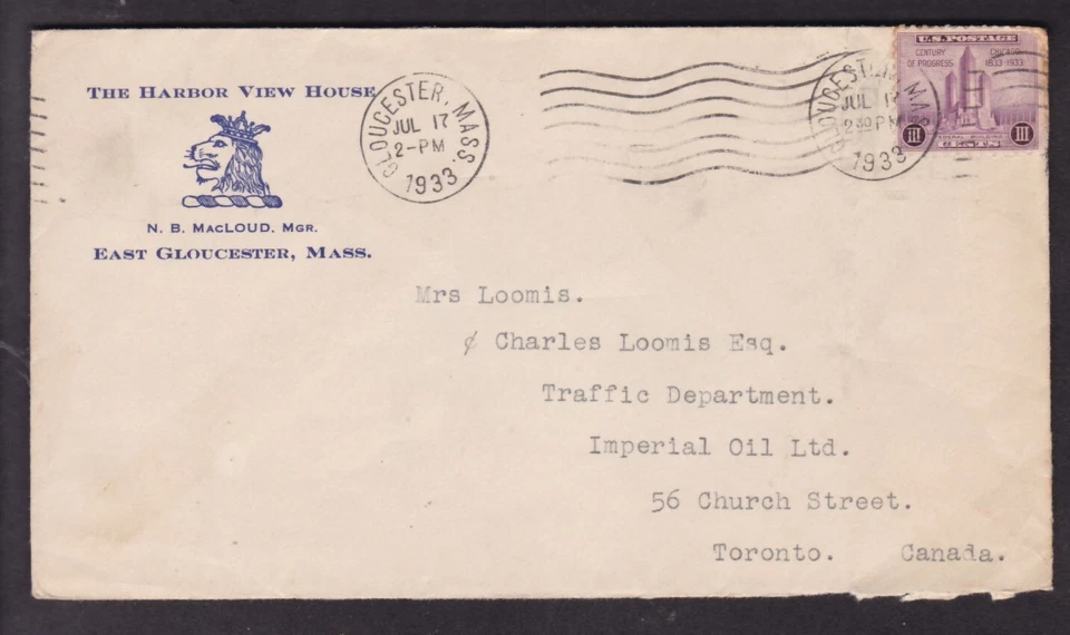 ADVERTISING - THE HARBOR VIEW HOUSE 1933, EAST GLOUCESTER, MASS. - Image 1 of 1