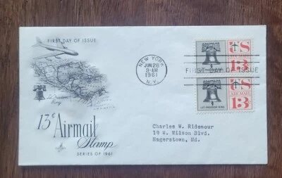 US FDC # C62 AIR MAIL 13c 1961. - Image 1 of 4
