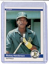 1984 Fleer Rickey Henderson Oakland Athletics #447.