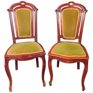 Q' 2 Chairs Mahogany Antique Late Biedermeier Um 1860 Woodwork - Picture 1 of 20