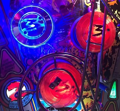 DATA EAST LETHAL WEAPON 3 LW3 CHROME PINBALL POP BUMPER DECALS METAL-MODS CAPS  - Image 1 of 2