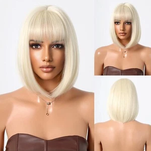 Cosplay Perücke With Fringe Kunsthaar Platinblond Short Straight - Bild 1 von 8