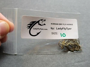 25er-Pack, Premium koreanische Größe 10, Trockenfliegenbindung Angelhaken - Bild 1 von 2