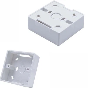 86mm x 86mm x 34mm White PVC Single Gang Mount Back Box for Wall Socket outlet - Picture 1 of 5