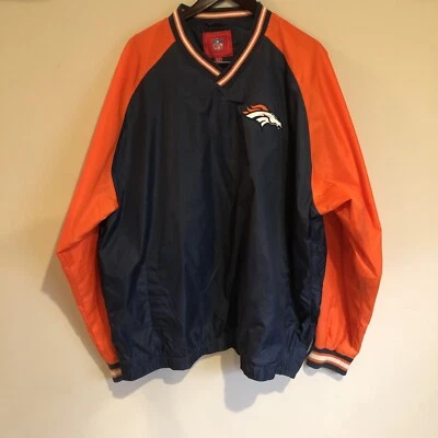 Denver Broncos Windbreaker Men's XXL NFL Long Sleeve Lined Pullover Football - Image 1 of 4