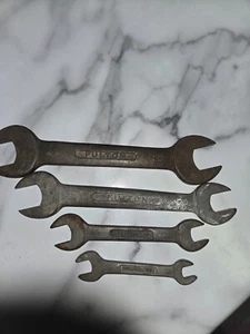 FULTON Set of 4 open end wrenches, USA, 7/16 3/8, 9/16 1/2, 3/4 5/8, 7/8 25/32 - Picture 1 of 2