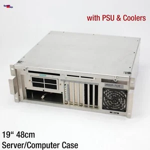 19" 48CM ATX CASE GEHÄUSE ALUMINIUM SERVER WORKSTATION COMPUTER 400W PSU PAPST - Picture 1 of 7