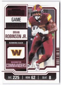 2023 Panini Contenders Brian Robinson Jr. #98 Game Ticket Red - Picture 1 of 2