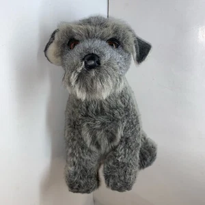 REALISTIC Plush Schnauzer Puppy Avanti Baby Animals Stuffed Dog VTG 1985 Sitting - Picture 1 of 14