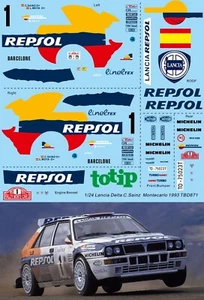 1/24 Decals per Lancia Delta Sainz Rally Montecarlo 1993 TBD871 - Picture 1 of 1