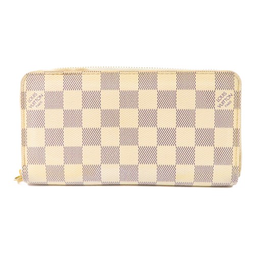 LOUIS VUITTON（LV） Portafoglio lungo Louis Vuitton LV GHW con cerniera N41660 Damier bianco azzurro