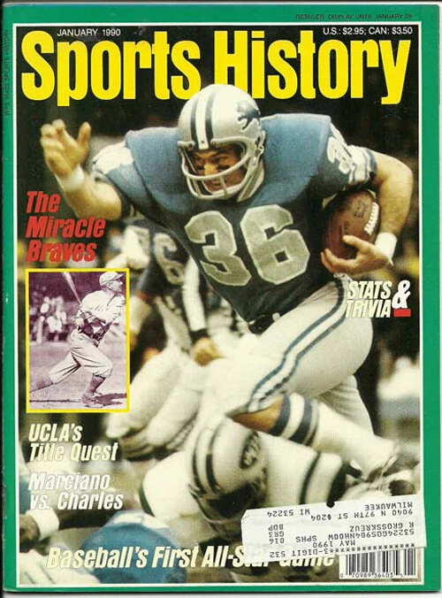 Sports History Steve Owens Detroit Lions January 1990 magazine  - Image 1 of 1