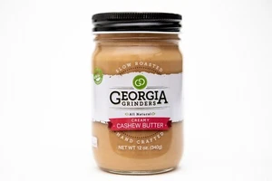 Georgia Grinders Mantequilla Anacardo Cremosa 12 OZ Entero 30 Aprobado Kosher Vegano Mantequilla - Imagen 1 de 14